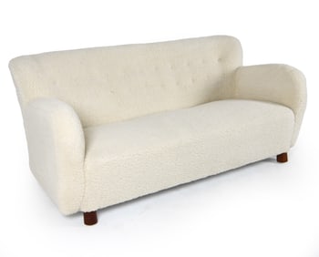 FRITZ HANSEN STYLE DANISH LAMBSWOOL SOFA