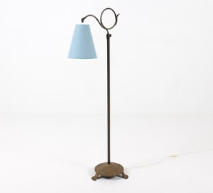 ART DECO STYLE BRASS FLOOR LAMP C. 1940S