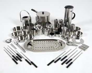 ARNE JACOBSEN STELTON DANISH STAINLESS GROUPING