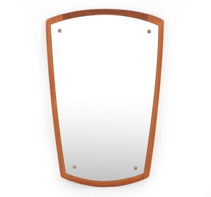 JANSEN SPEJLE DANISH TEAK WALL MIRROR C. 1960S