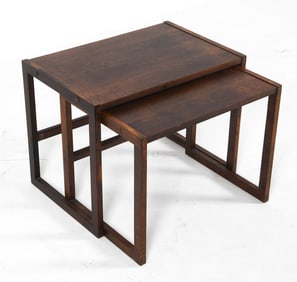 MID-CENTURY SCANDINAVIAN OAK NESTING TABLES