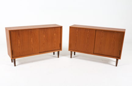 PAIR MID-CENTURY DANISH TEAK CREDENZAS C. 1960S