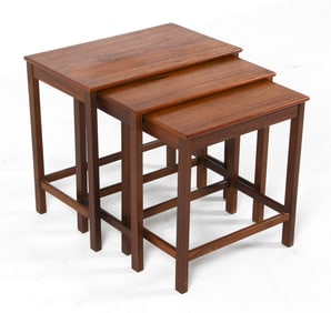 MID-CENTURY DANISH TEAK NESTING TABLES C. 1970S