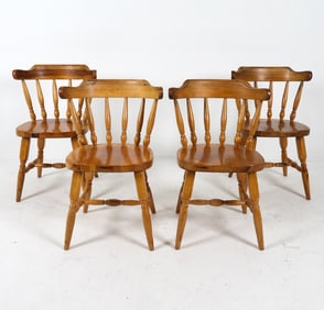 (4) SCANDINAVIAN PINE DINING CHAIRS C. 1970S