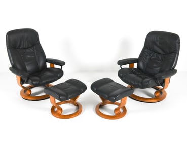 EKORNES STRESSLESS LOUNGE CHAIRS & OTTOMANS