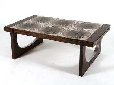 MID-CENTURY DANISH ROSEWOOD & TILE COFFEE TABLE