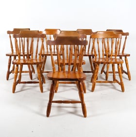 (8) SCANDINAVIAN PINE DINING CHAIRS C. 1970S
