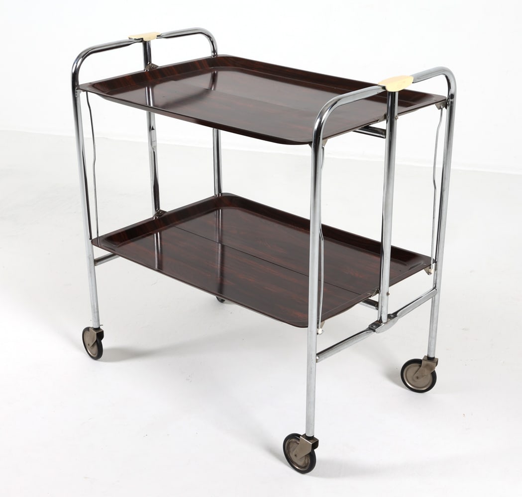SCANDINAVIAN FOLDING BAR CART C. 1970S (1 of 11)