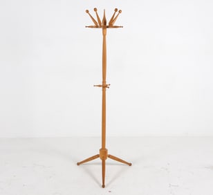 SCANDINAVIAN PINE & BEECH COAT RACK C. 1970S
