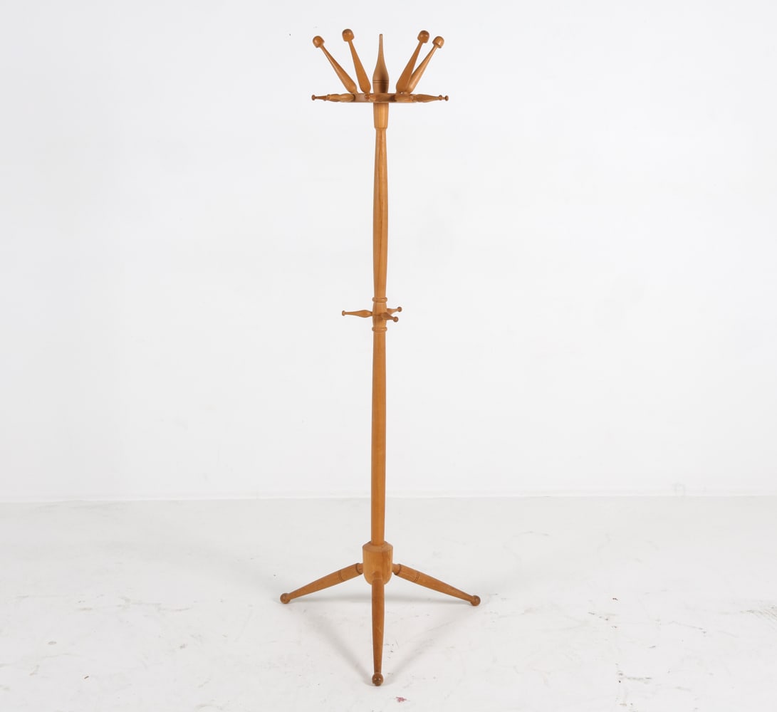 SCANDINAVIAN PINE & BEECH COAT RACK C. 1970S (1 of 14)