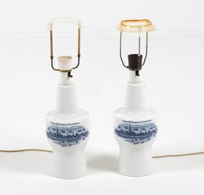 PAIR OF FOG & MORUP FOR ROYAL COPENHAGEN LAMPS