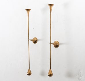ATTR. PIERRE FORSELL BRASS CANDLE SCONCES