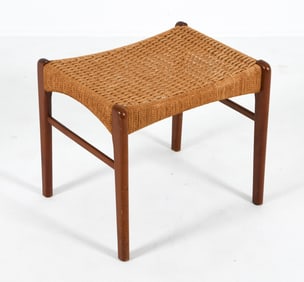 MID-CENTURY DANISH TEAK FOOTSTOOL OTTOMAN