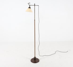 ART DECO DANISH BRASS FLOOR LAMP C. 1940S