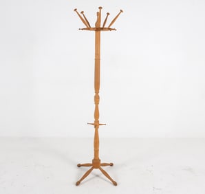 SCANDINAVIAN PINE & BEECH COAT RACK C. 1970S
