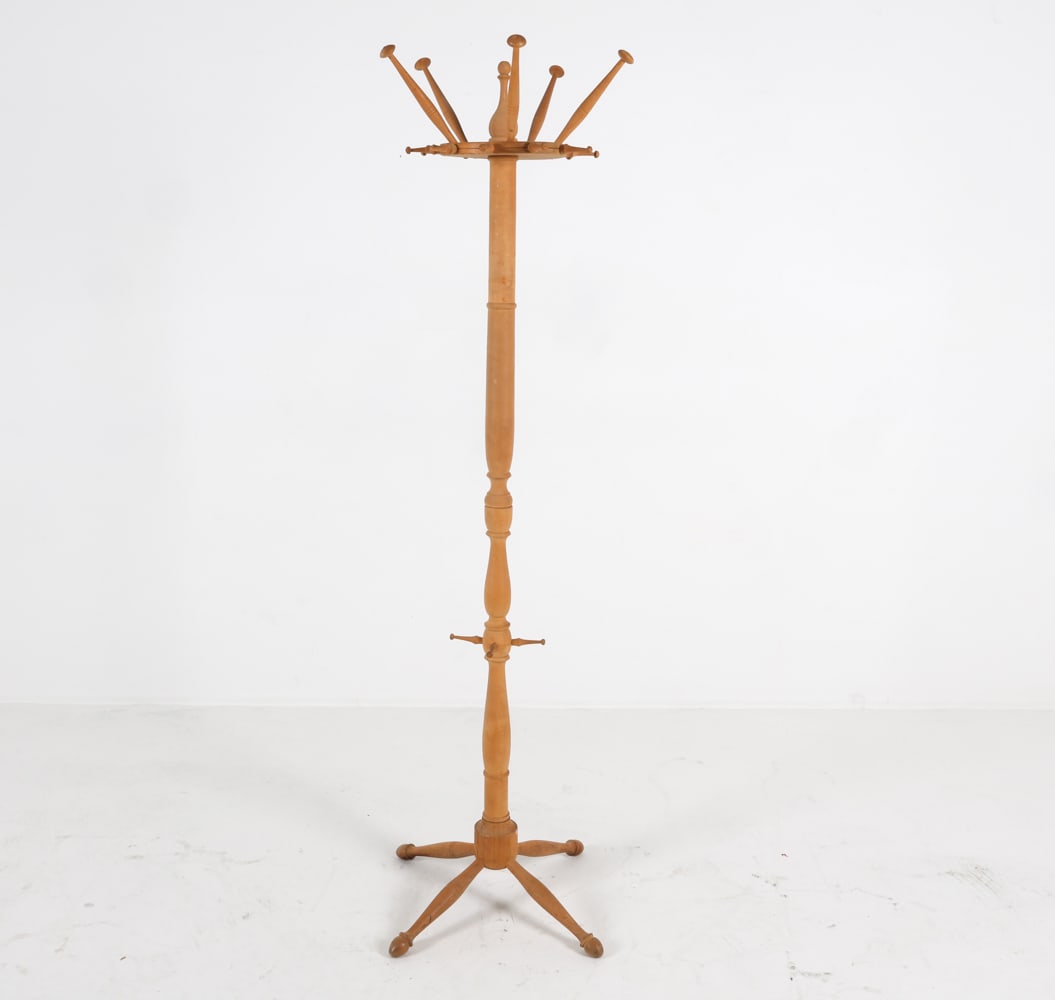 SCANDINAVIAN PINE & BEECH COAT RACK C. 1970S (1 of 14)