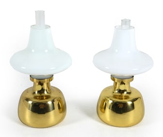 LOUIS POULSEN BRASS OIL TABLE LAMPS C. 1970S