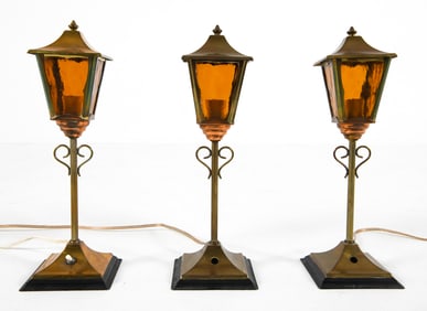 (3) SCANDINAVIAN BRASS TABLE LAMPS C. 1960S