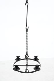 SCANDINAVIAN WRONGHT IRON CANDLE CHANDELIER