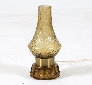 MID-CENTURY DANISH GLASS TABLE LAMP C. 1960S