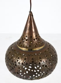MOROCCAN STYLE REPOUSSE BRASS PENDANT LIGHT