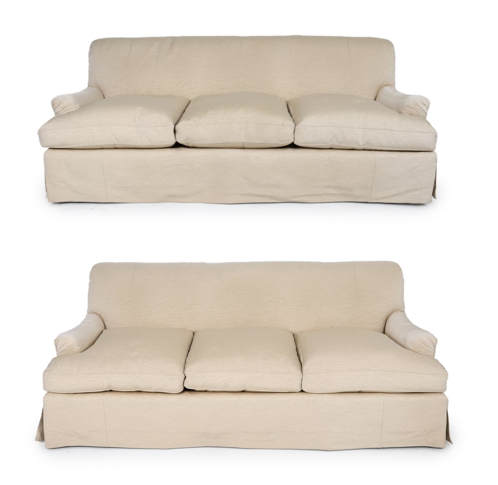 PAIR OF JONAS CORDED SILK UPHOLSTERED SOFAS (1 of 20)