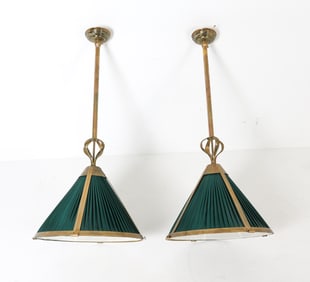 PAIR OF VICTORIAN STYLE BILLIARD CEILING LIGHTS