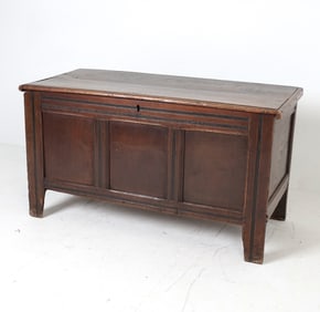 ANTIQUE OAK BLANKET CHEST EARLY 19TH C.