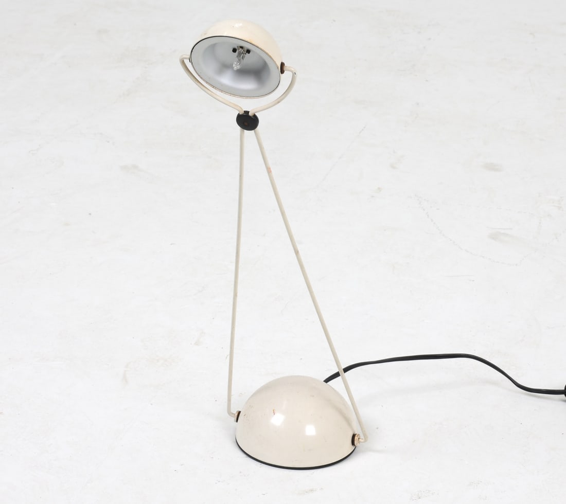 PAOLO PIVA 'MERIDIANA' TABLE LAMP C. 1980S: For Stefano Cevoli. Marked to underside of base. Adjustable angle to light with weighted base. Italy, circa 1980s. Dimensions: H 20.5" x Dia. 5.5". Condition: Wiring untested. Minor scuffs and scratch