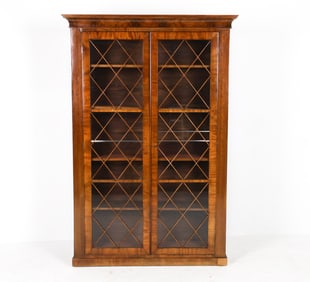 ANTIQUE MAHOGANY & GLASS BOOK CASE