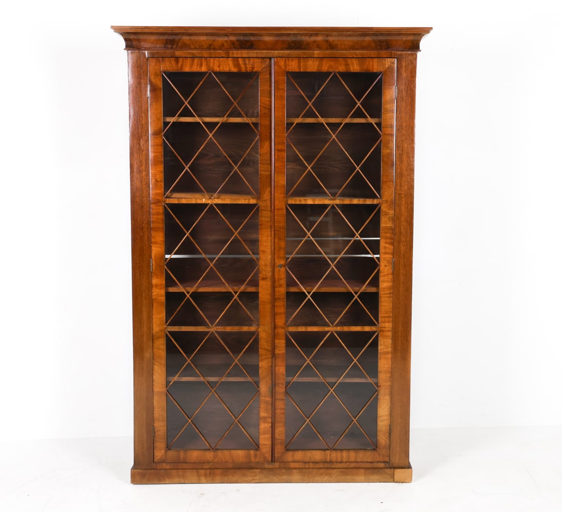 ANTIQUE MAHOGANY & GLASS BOOK CASE (1 of 17)