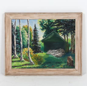 VINTAGE LANDSCAPE OIL ON BOARD PAINTING