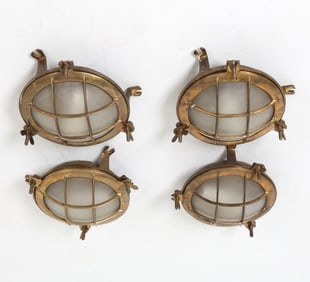 BRASS NAUTICAL STYLE SCONCES OR CEILING LIGHTS
