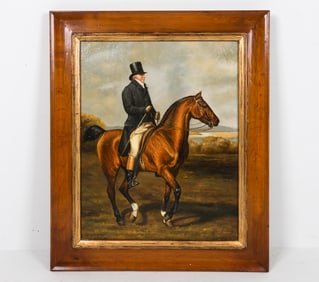 REPRODUCTION O/C PORTRAIT GENTLEMAN ON HORSE
