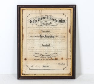 ANTIQUE 1873 RESOLUTION DOCUMENT