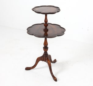 ANTIQUE WALNUT PIE-CRUST DUMBWAITER TABLE