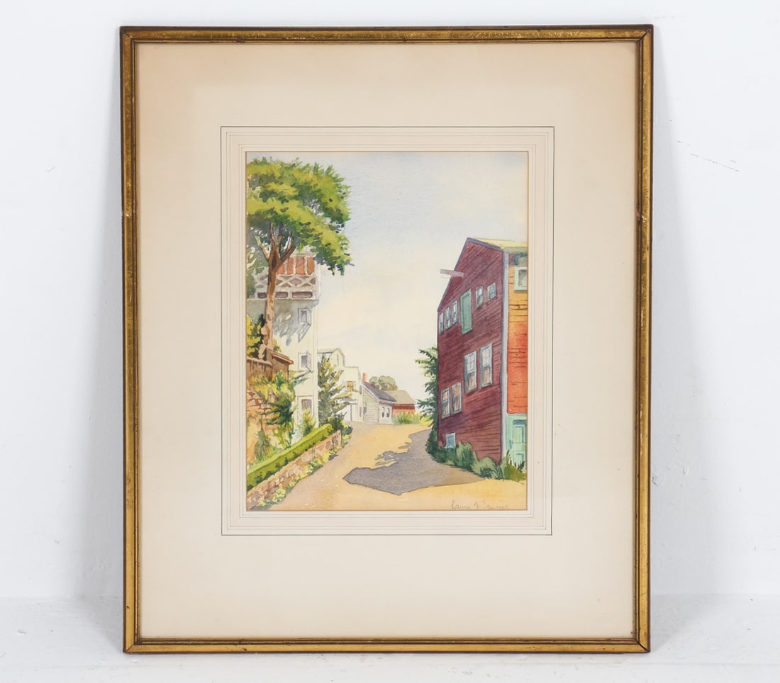LAURA TAUSSIG ORIGINAL WATERCOLOR: Signed to lower right corner. Dimensions: Frame H 20.5" x W 17". Sight H 12" x W 9". Condition: Not examined out of frame. Few scuffs and dings to frame.