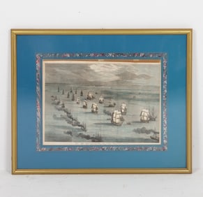ANTIQUE HAND-COLORED NAUTICAL PRINT 1855