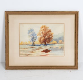 FELDMAN (20TH C.) WATERCOLOR LANDSCAPE