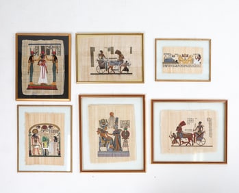 EGYPTIAN PAPYRUS PAINTINGS