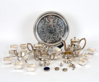 LARGE SILVERPLATE GROUPING