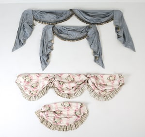 GROUPING OF VINTAGE SILK DRAPES