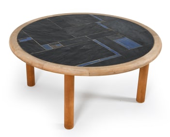 BRITT SALLINGBOE DANISH BEECH & TILE COFFEE TABLE