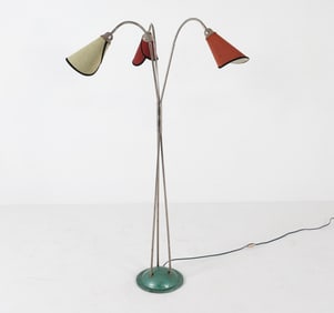 MID-CENTURY THREE LIGHT TULIP FLOOR LAMP C.1960S