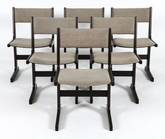 (6) POUL POULSEN FARSTRUP DANISH DINING CHAIRS