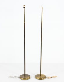 PAIR DANISH MID-CENTURY BRASS FLOOR LAMPS C. 1960S