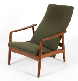 SOREN LADEFOGED DANISH TEAK RECLINING LOUNGE CHAIR