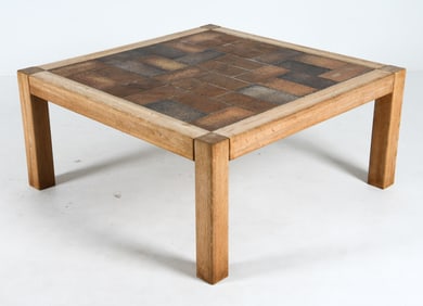 BRITT SALLINGBOE DANISH OAK & TILE COFFEE TABLE
