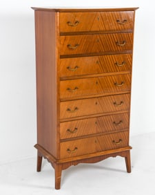 ART DECO DANISH MAHOGANY HIGH BOY DRESSER C. 1940S