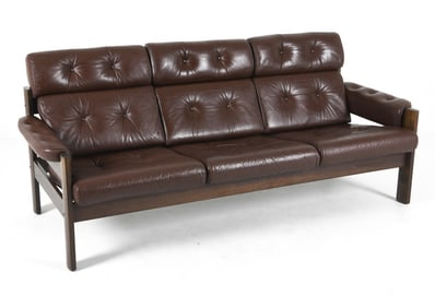 EKORNES AMIGO STYLE LEATHER SOFA C. 1970S